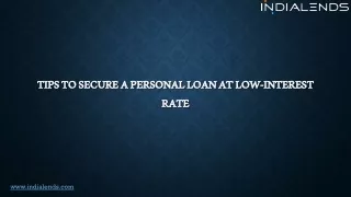 tips to secure a personal loan at low interest rate