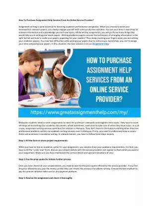 how to purchase assignment help services from