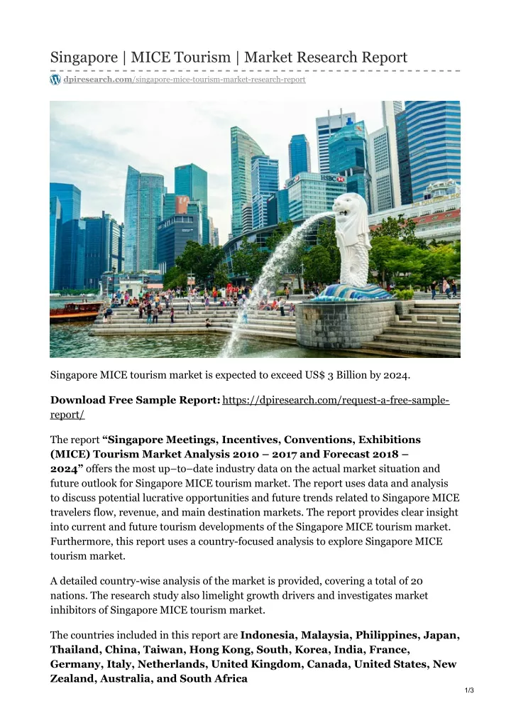 singapore mice tourism market research report