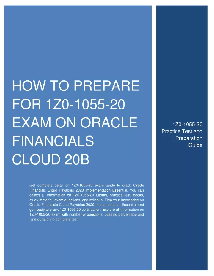 how to prepare for 1z0 1055 20 exam on oracle