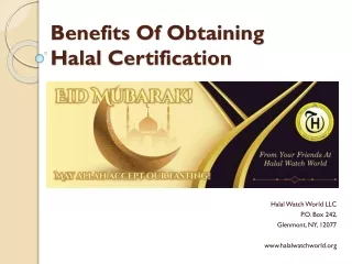 Benefits Of Obtaining Halal Certification