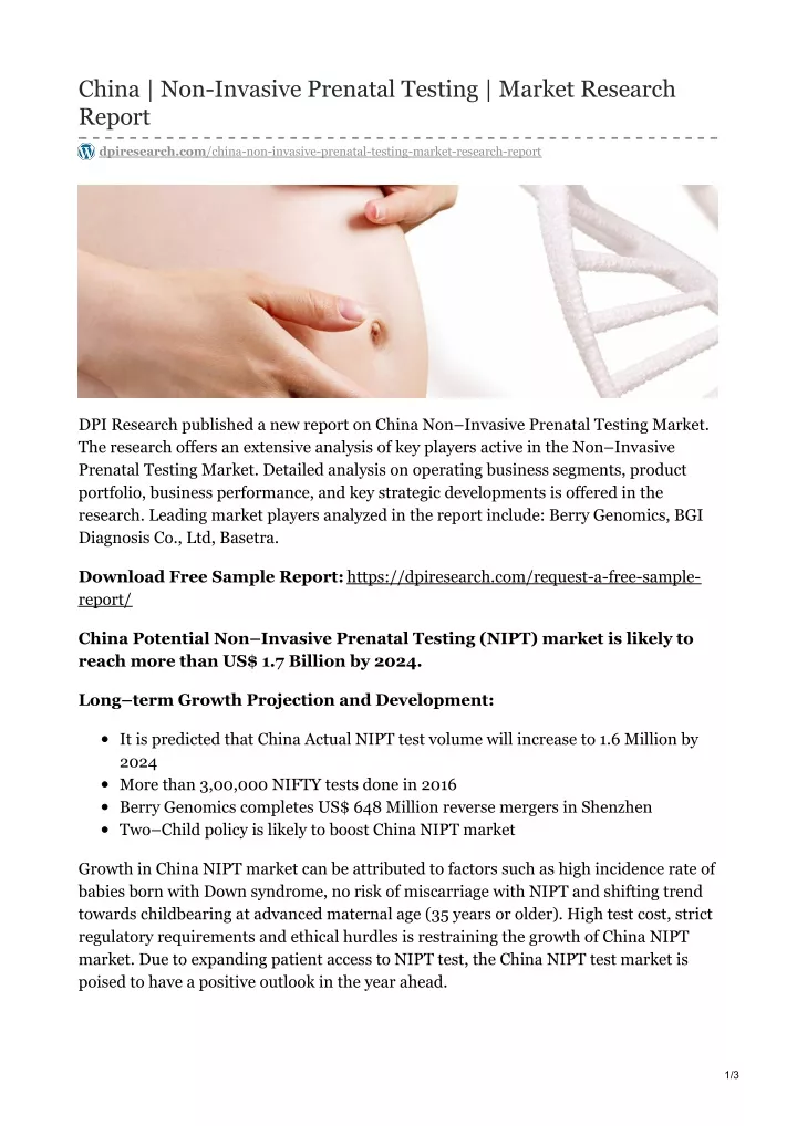 china non invasive prenatal testing market