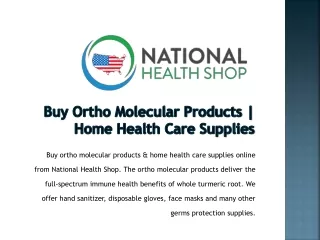 Buy Ortho Molecular Products | Home Health Care Supplies