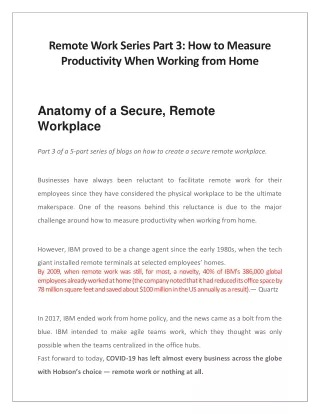 remote work series part 3 how to measure