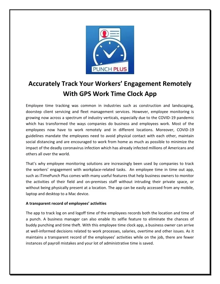 accurately track your workers engagement remotely