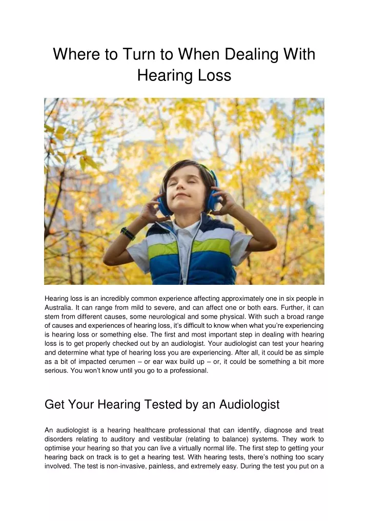 where to turn to when dealing with hearing loss