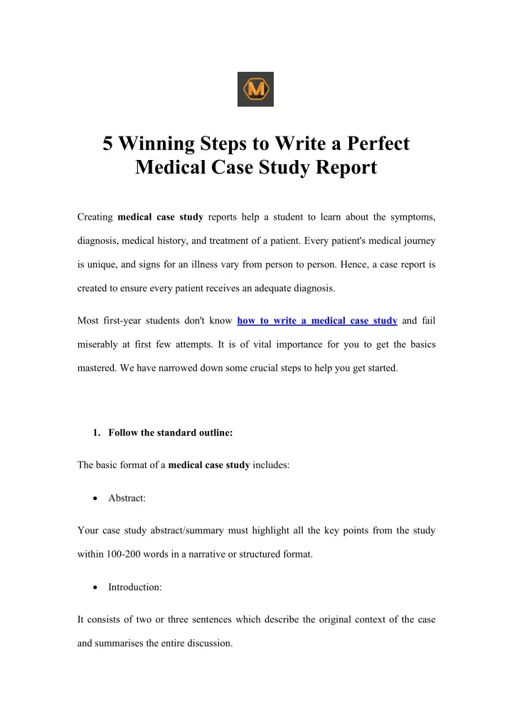 5 winning steps to write a perfect medical case