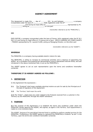 agency agreement