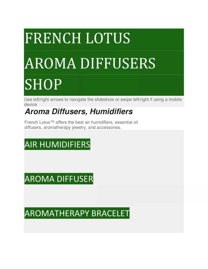 french lotus aroma diffusers shop