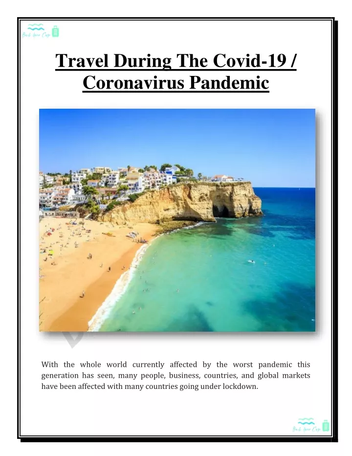 travel during the covid 19 coronavirus pandemic