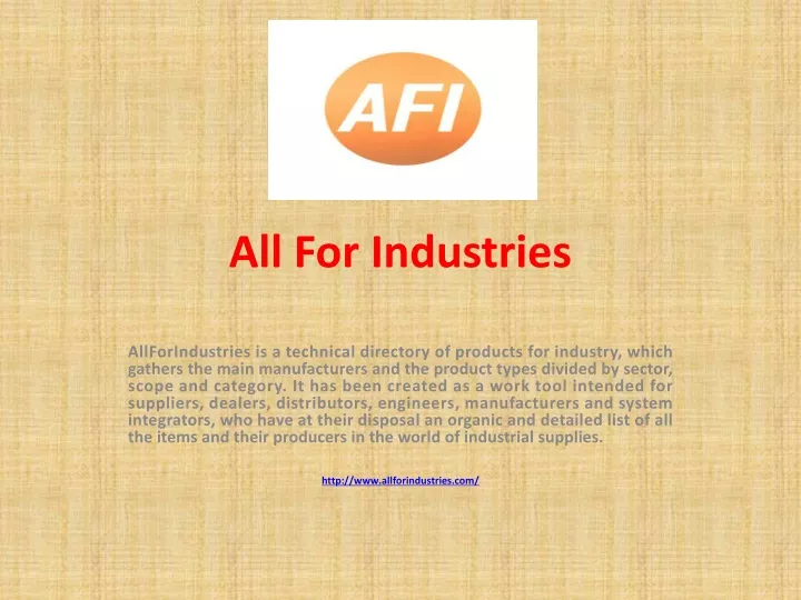 all for industries