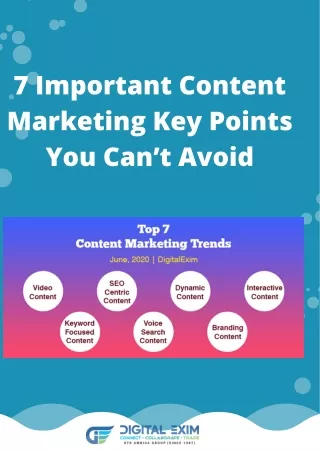 7 Important Content Marketing Key Points You Can’t Avoid