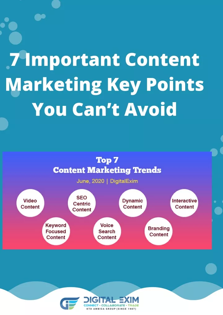 7 important content marketing key points