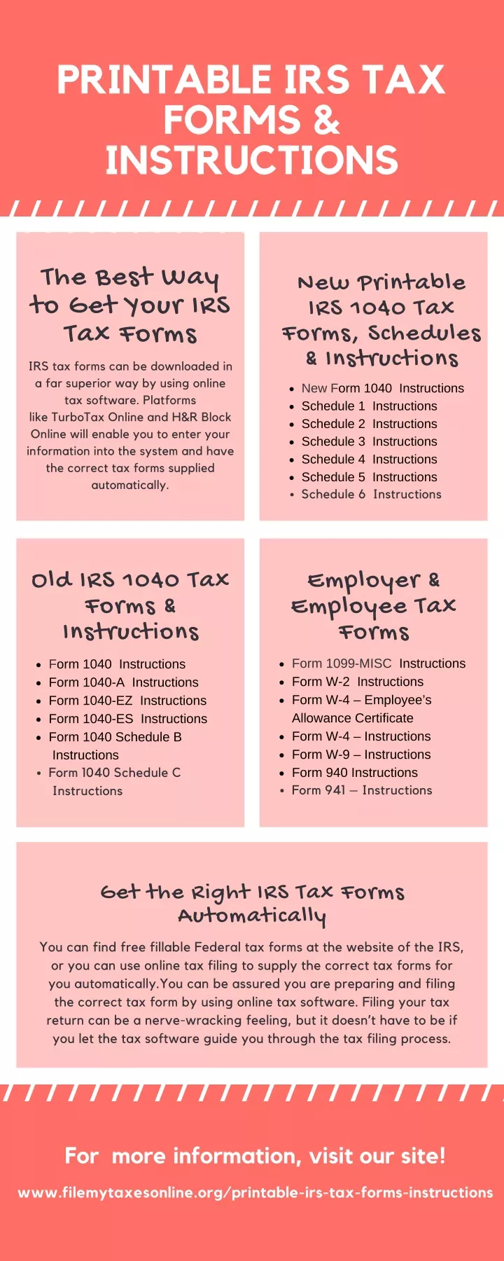 printable irs tax forms instructions