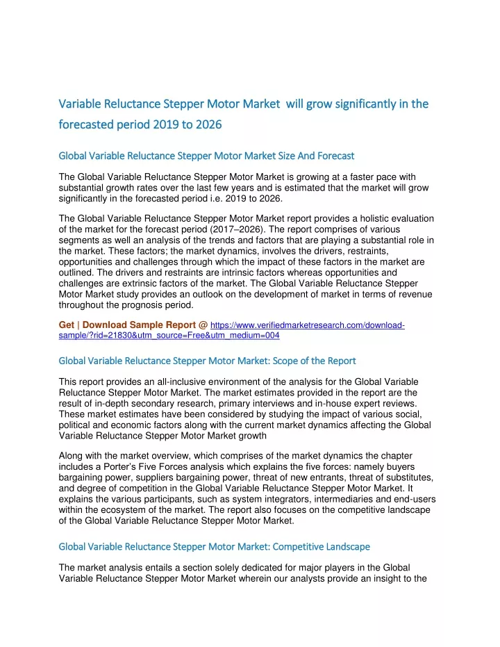 variable reluctance stepper motor market will