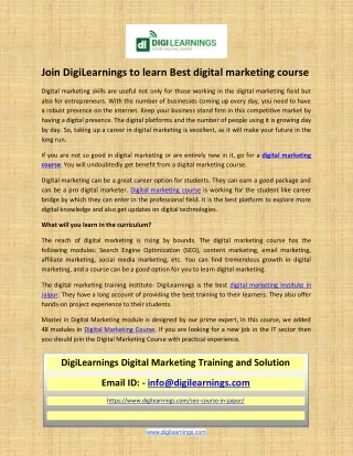 join digilearnings to learn best digital
