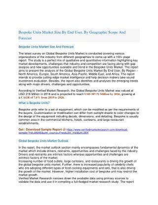 bespoke units market size by end user