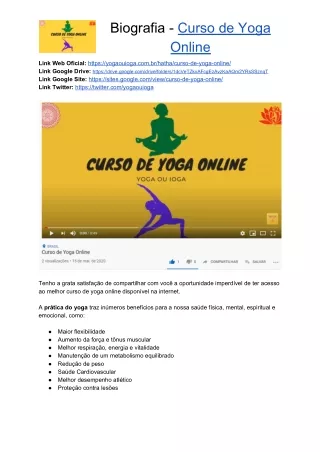 Biografia - Curso de Yoga Online