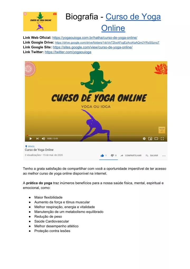 biografia curso de yoga online