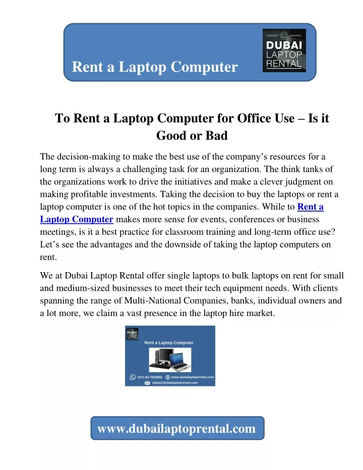 rent a laptop computer