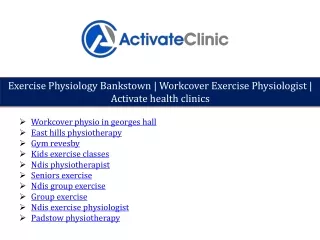 exercise physiology bankstown workcover exercise