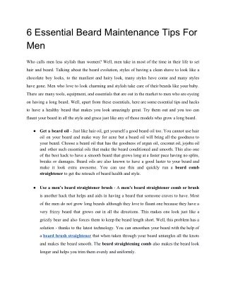 6 Essential Beard Maintenance Tips For Men