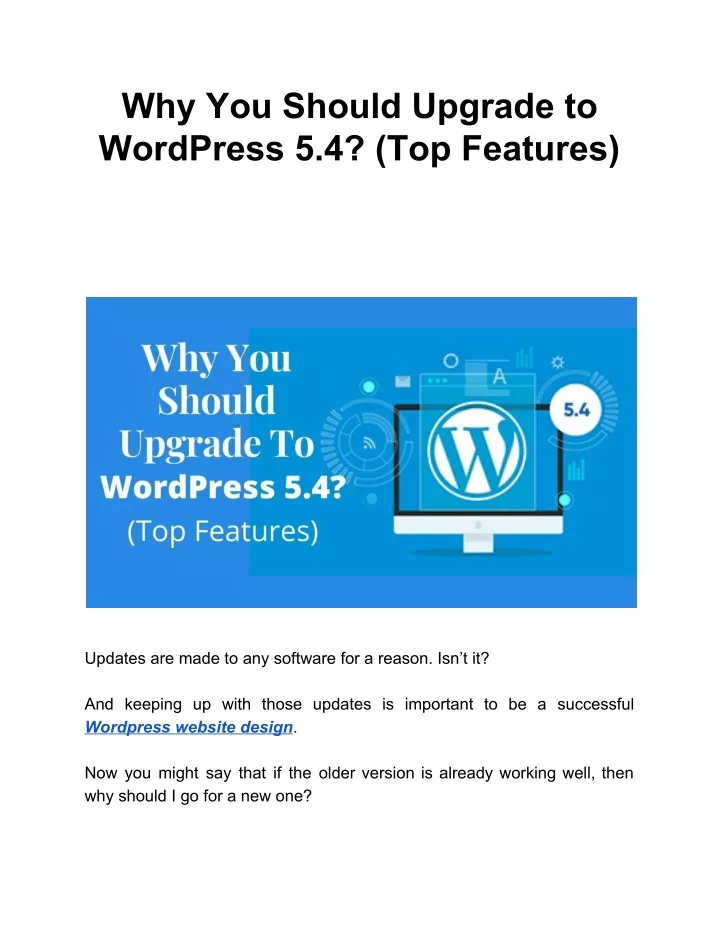 why you should upgrade to wordpress