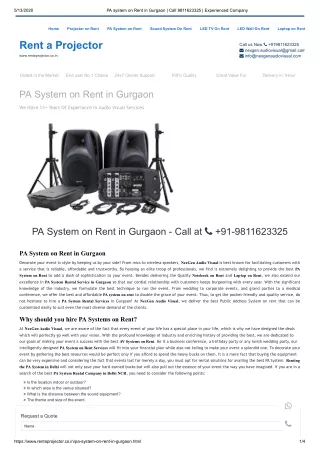 Sound System on Rent in Noida