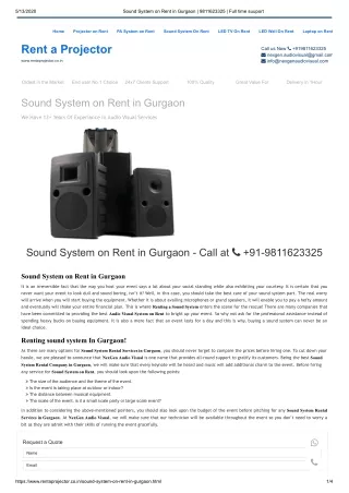 Sound System on Rent in Gurgaon