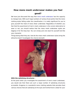 how mens mesh underwear makes you feel