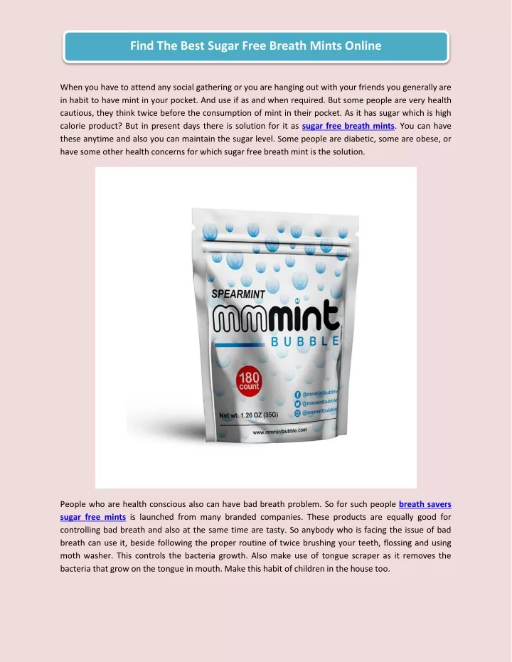 find the best sugar free breath mints online