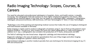 radio imaging technology scopes courses careers