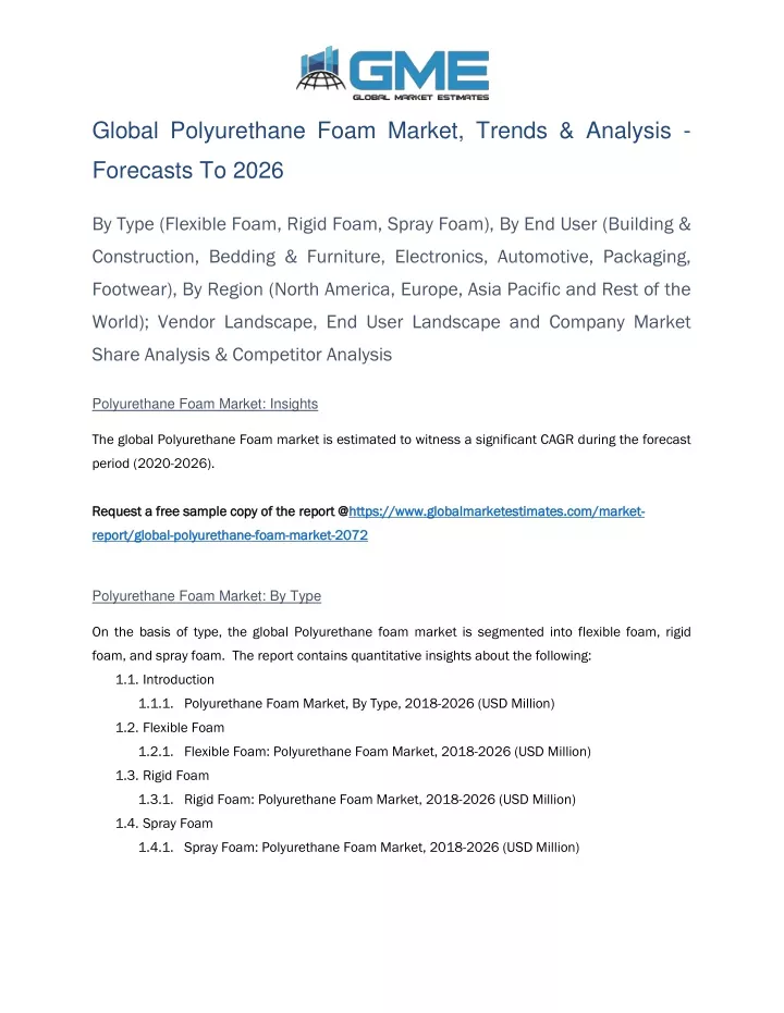 global polyurethane foam market trends analysis