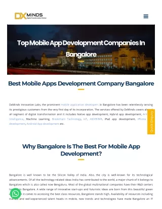 top mobile app development companies in bangalore