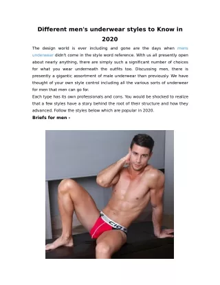 different men s underwear styles to know in