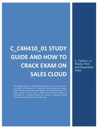 C_C4H410_01 Study Guide and How to Crack Exam on Sales Cloud