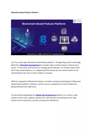 blockchain based podcast platform