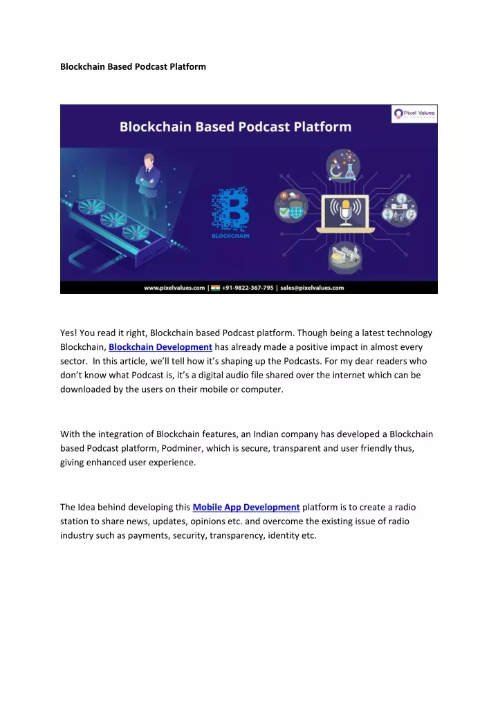 blockchain based podcast platform