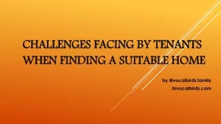 challenges facing by tenants when finding a suitable home