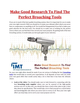Make Good Research To Find The Perfect Broaching Tools