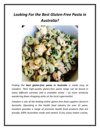 Looking For The Best Gluten-Free Pasta In Australia?