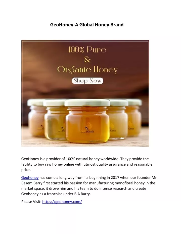 geohoney a global honey brand