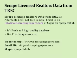 scrape licensed realtors data from trec
