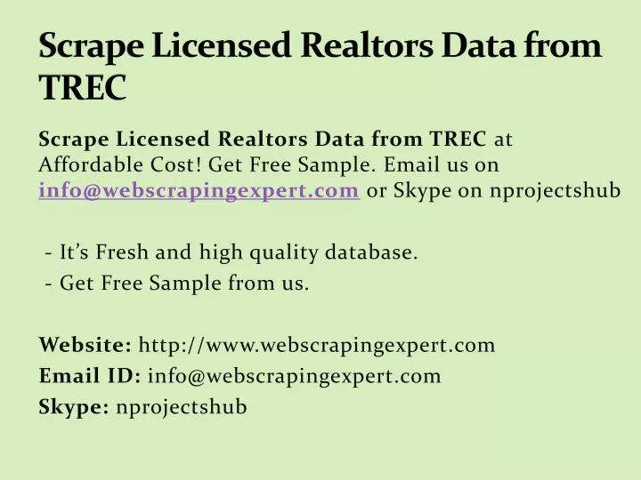 scrape licensed realtors data from trec