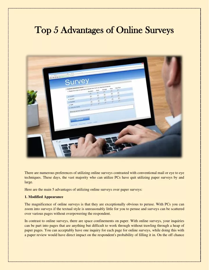 top 5 advantages of online surveys