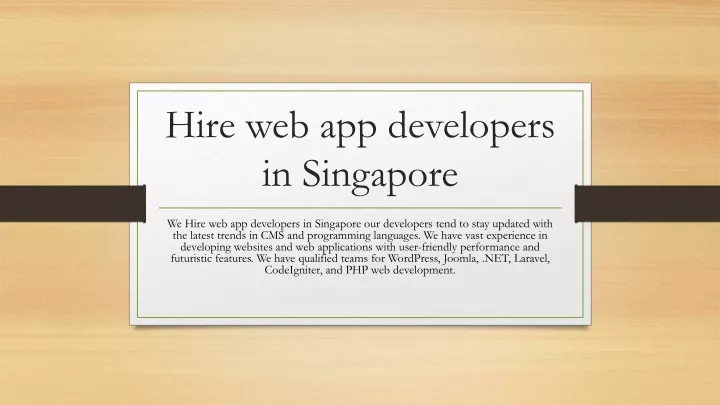 hire web app developers in singapore