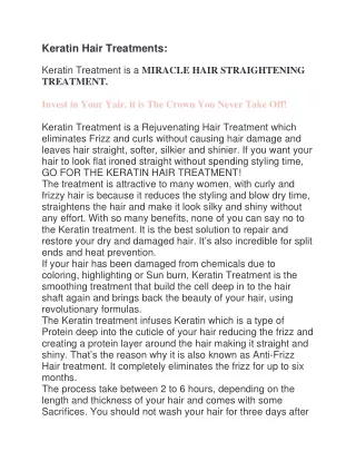 Keratin Treatment