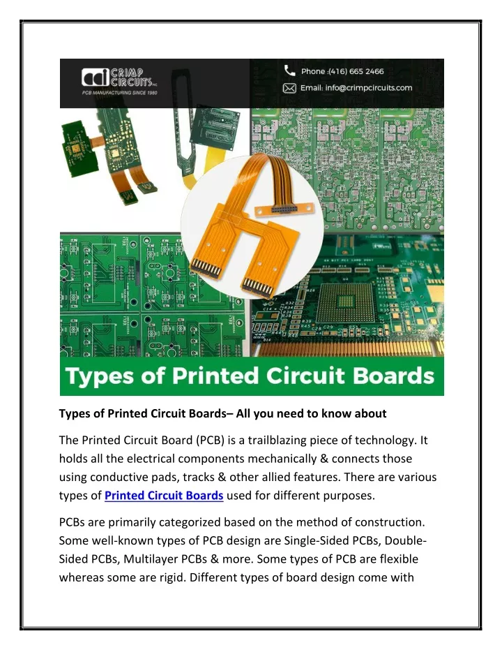 types of printed circuit boards all you need