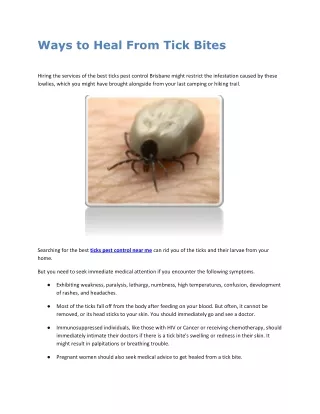 Ways to Heal From Tick Bites