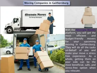 Moving Companies in Gaithersburg